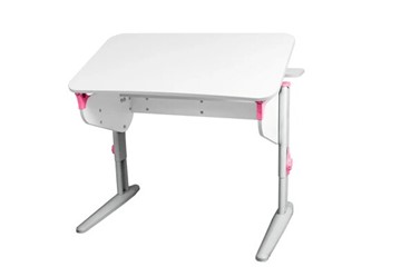 Детский стол-трансформер 5/100 (СУТ.46) + Polka_z 5/500 (2 шт) Рамух белый/серый/розовый в Кемерово